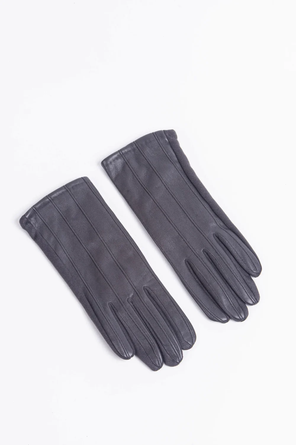 Grey Vertical Stitch Gloves 2
