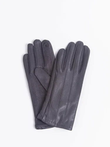 Grey Vertical Stitch Gloves