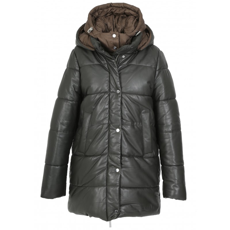 Khaki Leather Parka iii