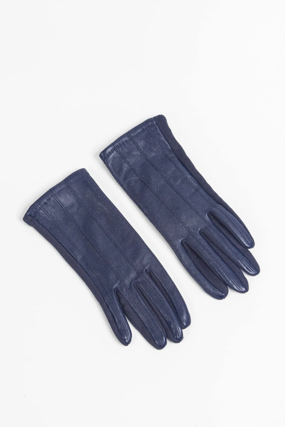 Navy Vertical Stitch Gloves 1