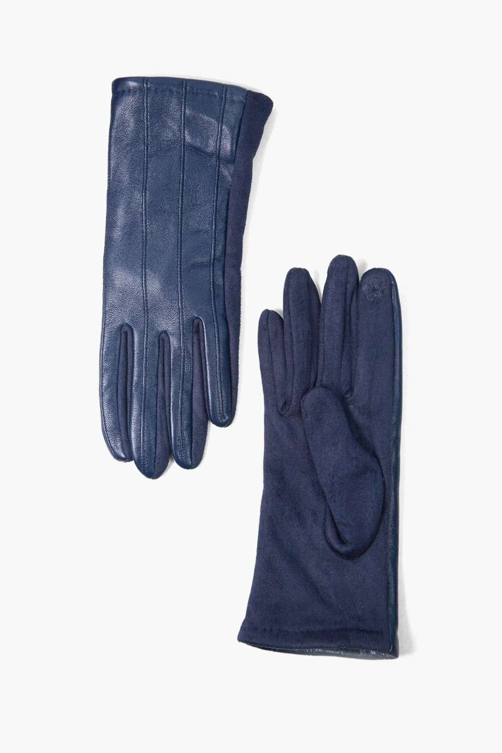 Navy Vertical Stitch Gloves 2