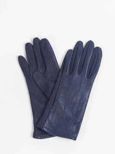 Navy Diagonal Stitch Gloves