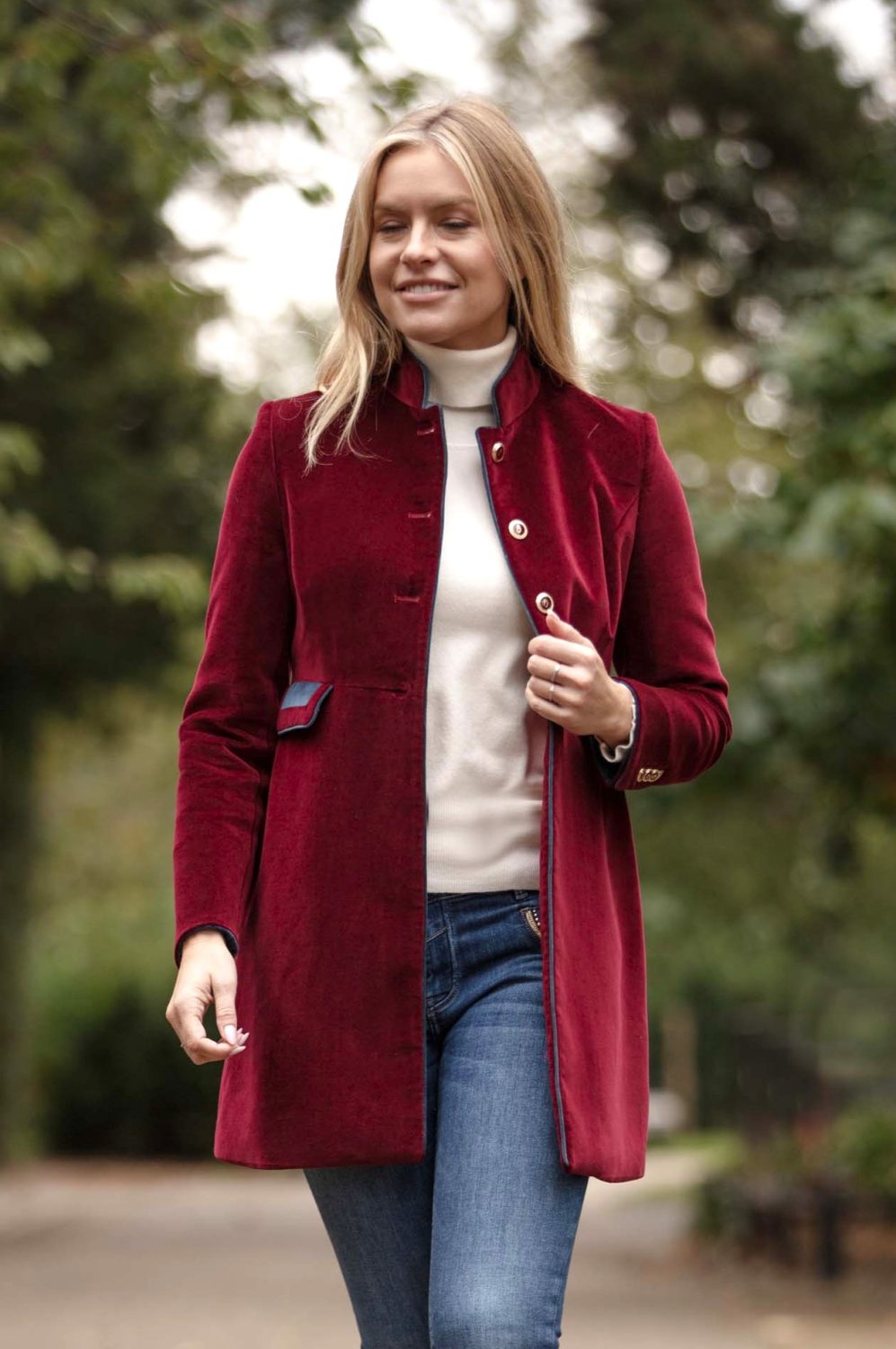 Nina Maroon Velvet Coat ii