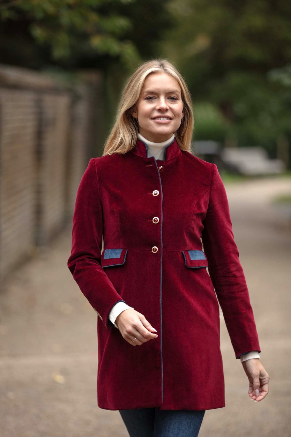 Nina Maroon Velvet Coat iii