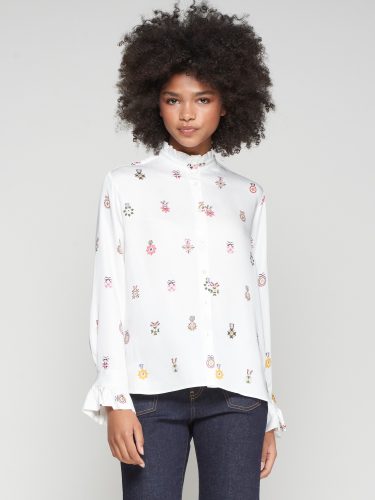 Vilagallo Cream Emblems Shirt