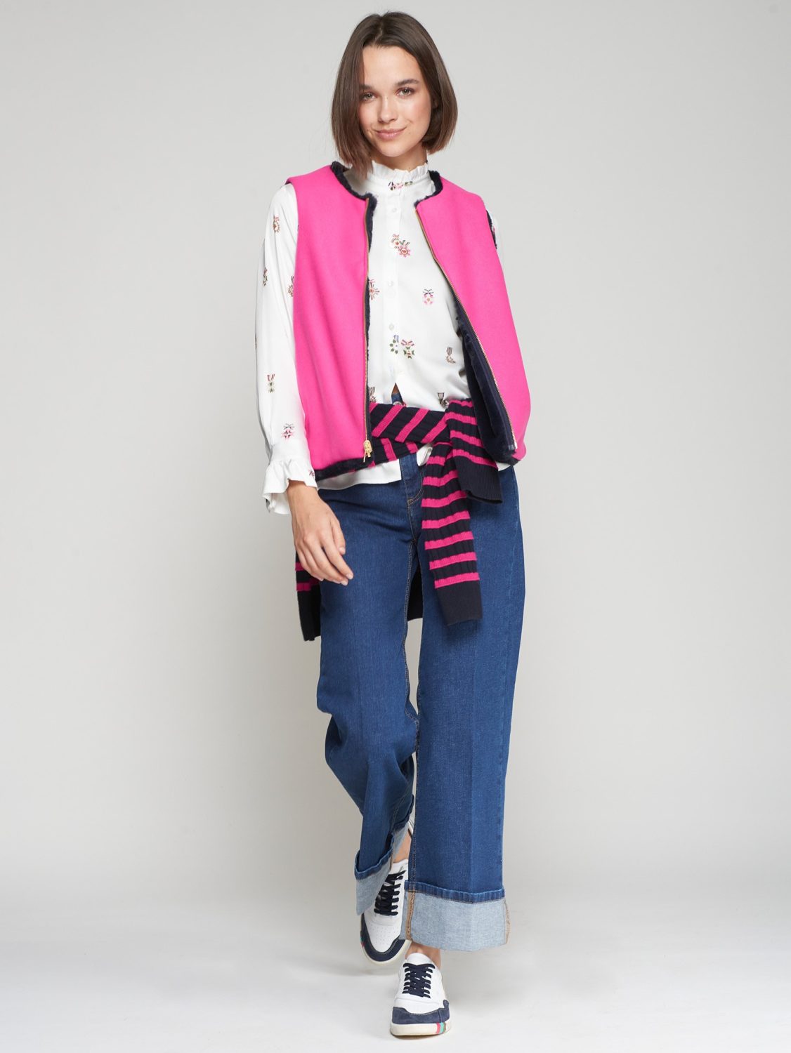 Vilagallo waiscoat-reversible-rosa-lana