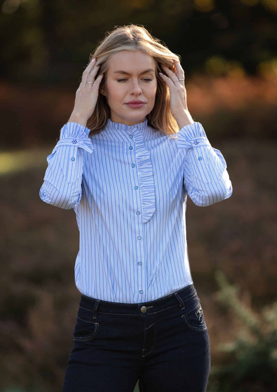 Blue Stripe Blouse x