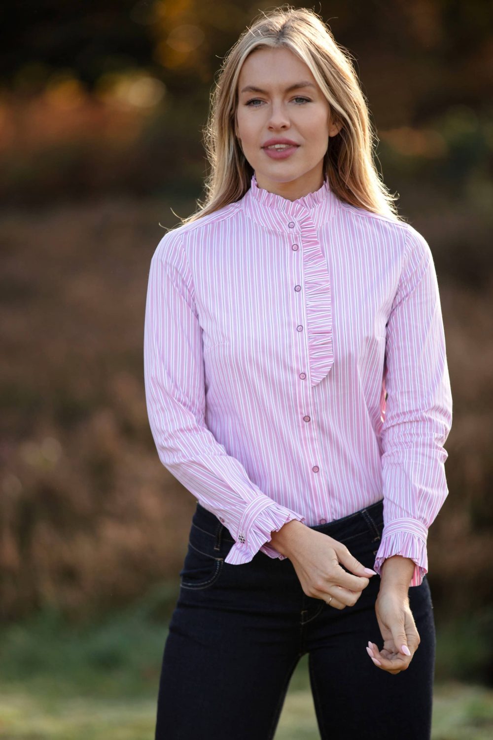 Pink Stripe Blouse 1x